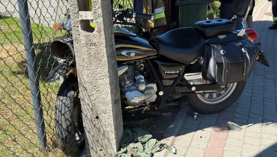 Groźny wypadek motocyklisty - zabrał go LPR - zdjęcie 1