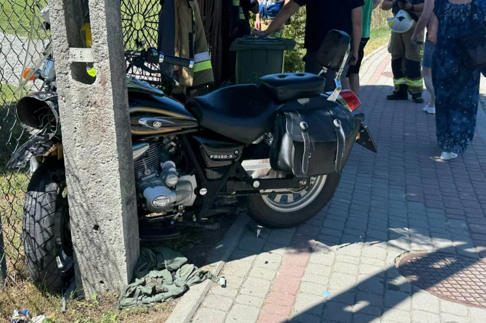 Groźny wypadek motocyklisty - zabrał go LPR - zdjęcie 2
