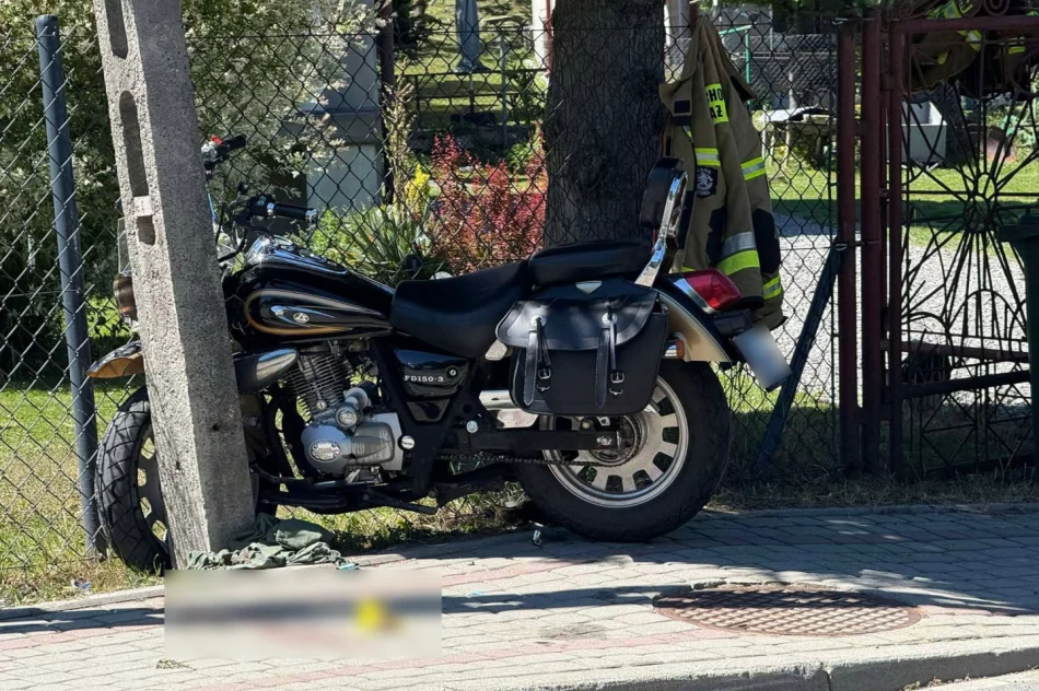 Groźny wypadek motocyklisty - zabrał go LPR - zdjęcie 4
