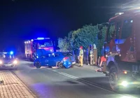 Nocna kolizja na drodze powiatowej - zdjęcie główne