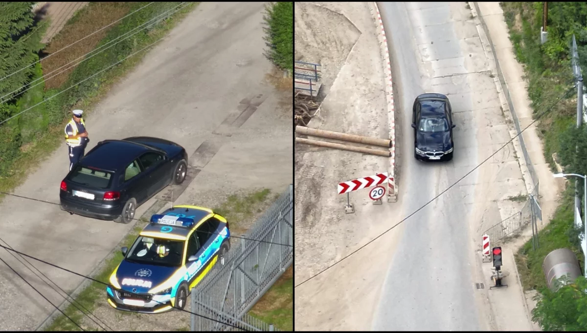 Policyjny dron w akcji/fot.: KPP Limanowa