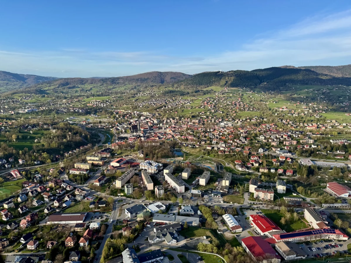 Limanowa z lotu ptaka