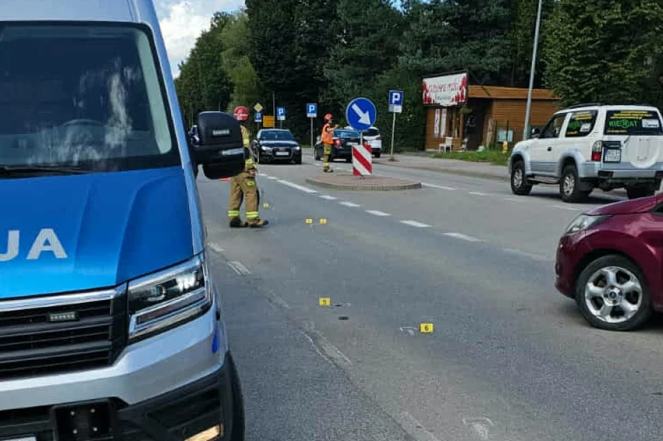Zderzenie samochodu i motocykla na DK 28 - zdjęcie 2