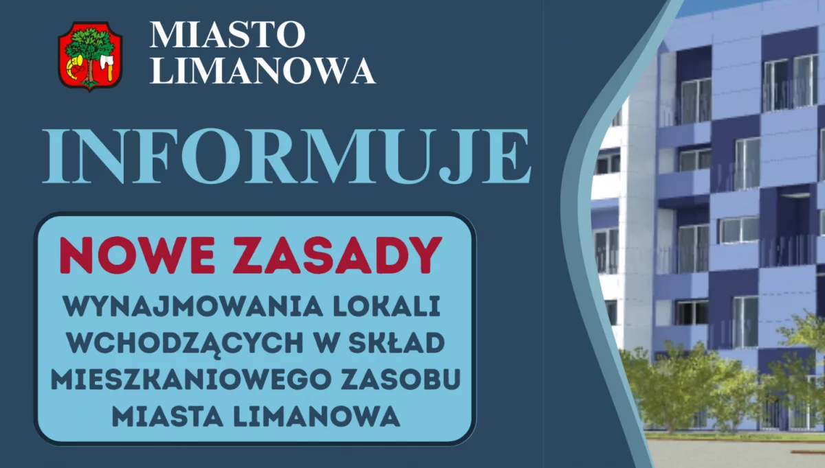 Nowe zasady wynajmowania lokali wchodzących w skład mieszkaniowego zasobu Miasta Limanowa!