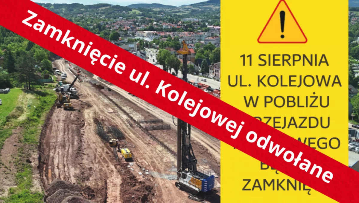 Odwołane planowane na dzień dzisiejszy tj. 11 sierpnia zamknięcie ul. Kolejowej
