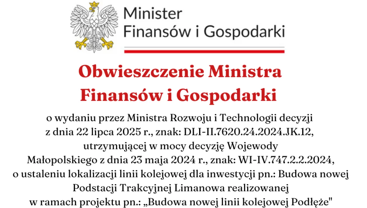Obwieszczenie Ministra Finansów i Gospodarki