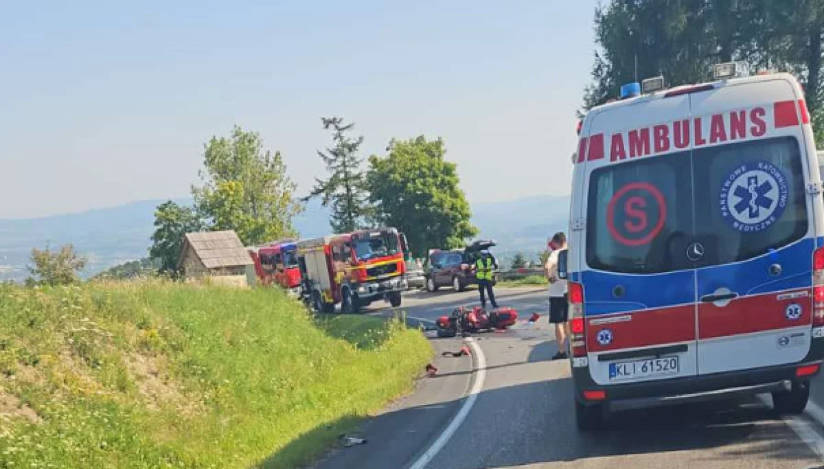 Wypadek z udziałem motocykla
