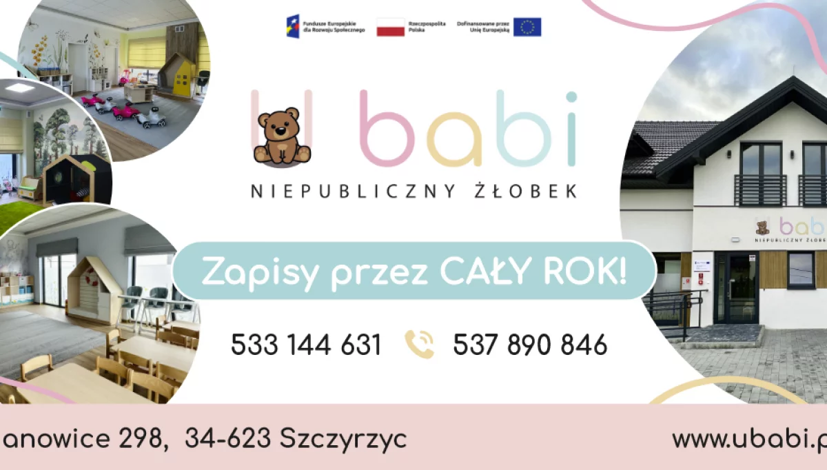 Żłobek „U Babi” – bezpieczna przestrzeń pierwszych doświadczeń (czesne 0 zł)