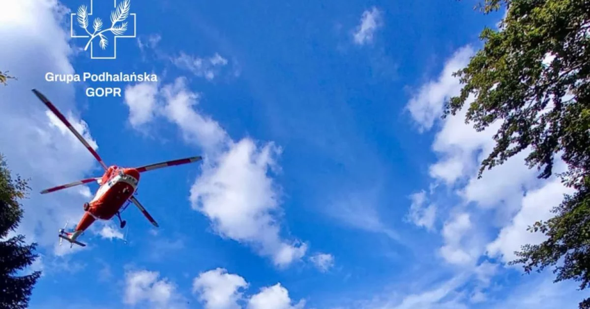 Wypadek turystki w górach. Interweniował śmigłowiec TOPR