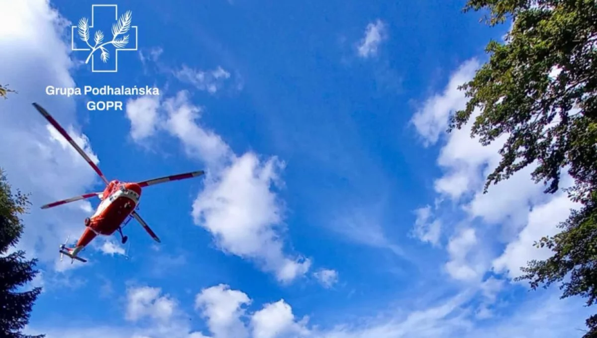 Wypadek turystki w górach. Interweniował śmigłowiec TOPR