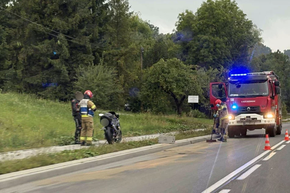 Motocyklista wywrócił się na krajowej "28" - zdjęcie 5