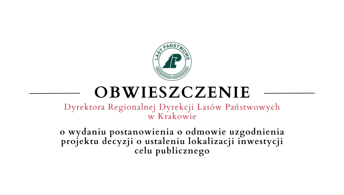 Obwieszczenie Dyrektora Regionalnej Dyrekcji Lasów Państwowych w Krakowie - 01.09