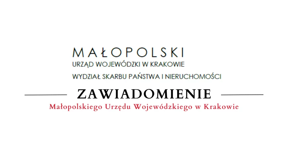 Zawiadomienie Małopolskiego Urzędu Wojewódzkiego w Krakowie - 02.09 - zdjęcie 1
