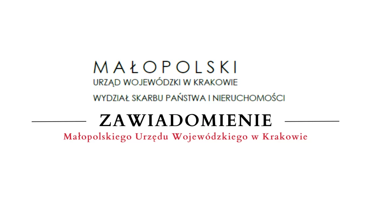 Zawiadomienie Małopolskiego Urzędu Wojewódzkiego w Krakowie - 02.09