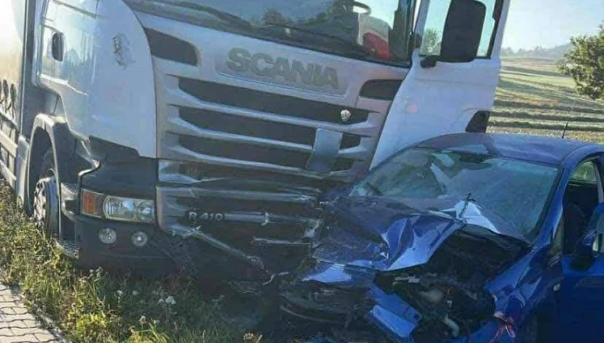 Wypadek na DK28/fot. : OSP Tymbark