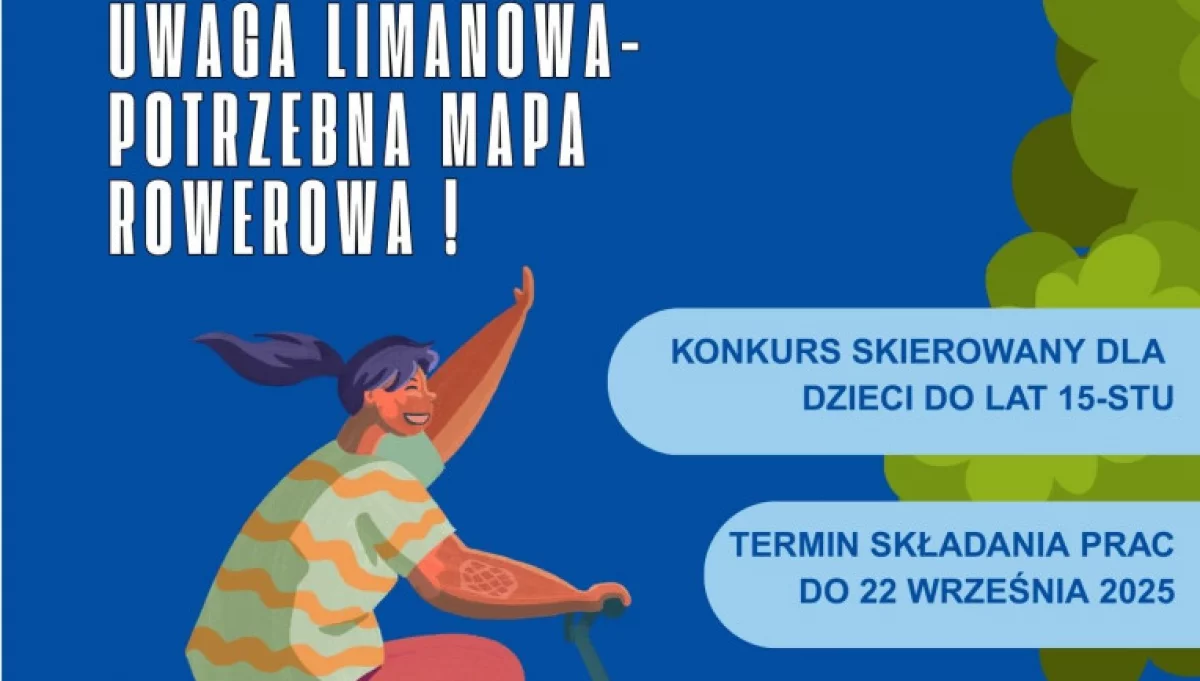 Zaprojektuj mapę tras rowerowych na terenie Miasta Limanowa – zapraszamy do udziału w konkursie!