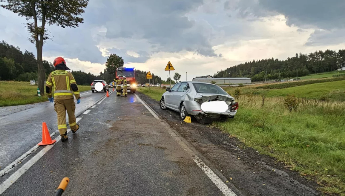 Kolizja w Zamieściu/fot.: OSP Tymbark