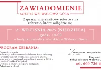 Zaproszenie na zebranie wiejskie w Walowej Górze dnia 21 września - zdjęcie główne
