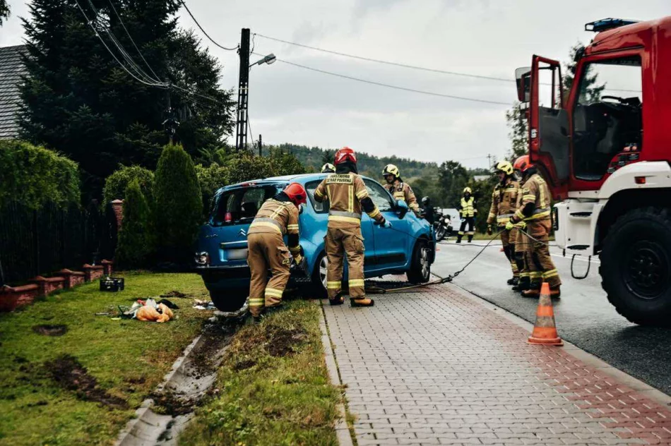 Wypadł z drogi i uderzył w ogrodzenie - zdjęcie 8