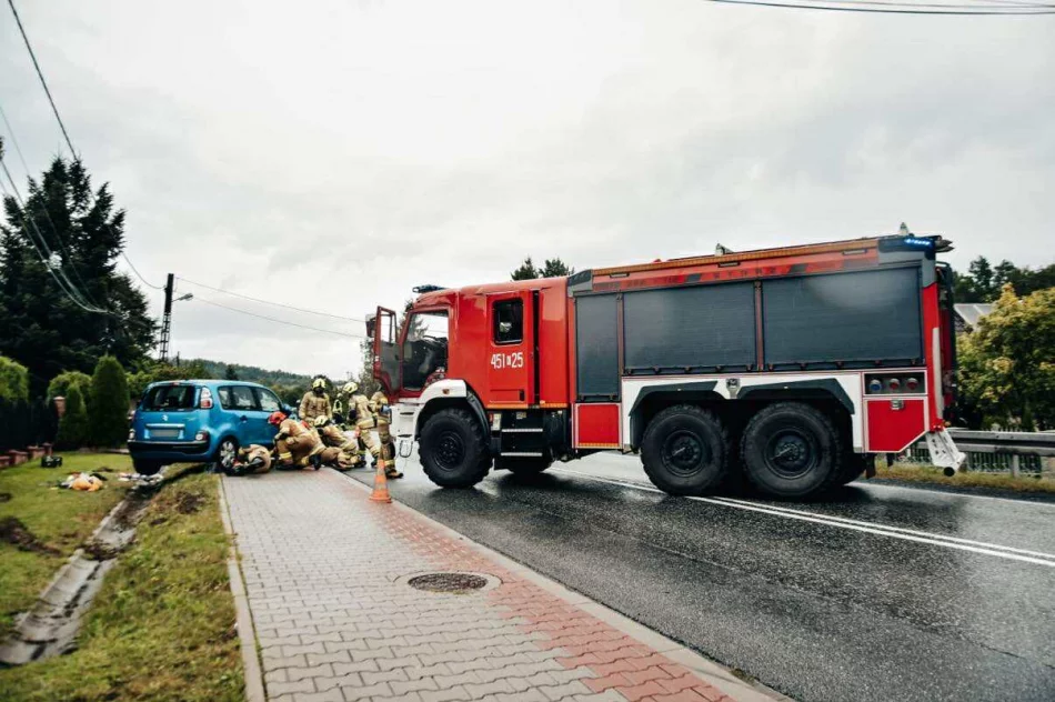 Wypadł z drogi i uderzył w ogrodzenie - zdjęcie 11