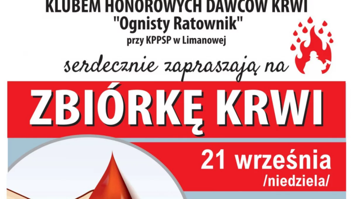 Druhowie z OSP Limanowa zapraszają do udziału w akcji krwiodawstwa