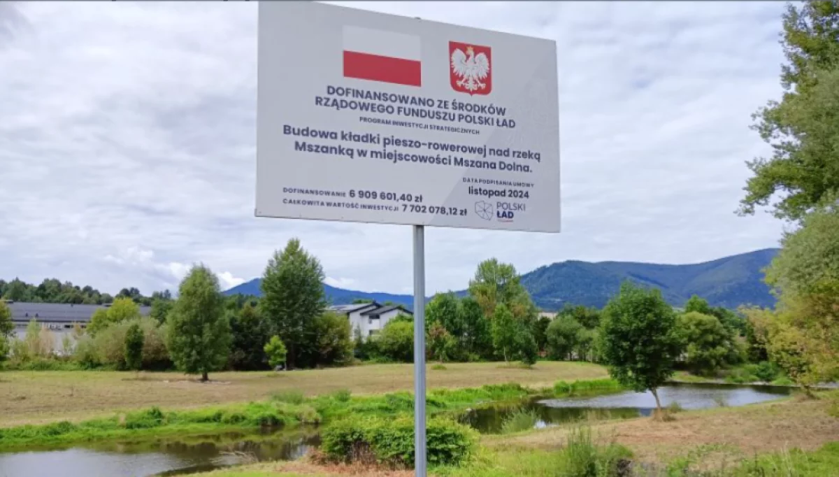 Rusza budowa kładki pieszo-rowerowej/fot.: UM Mszana Dolna, VeloMałopolska