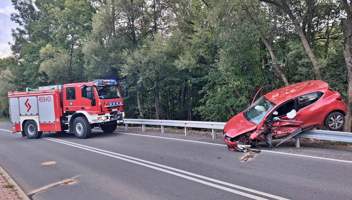 Zderzenie na DW 968/fot.: OSP Kamienica