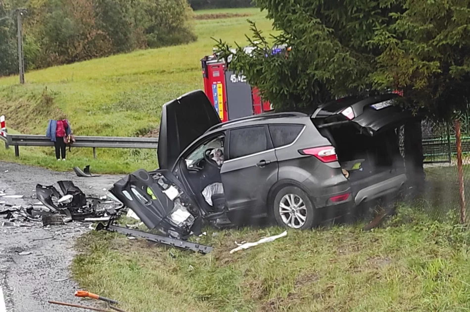 Czołowe zderzenie na DK 28: trzy osoby ranne - zdjęcie 8