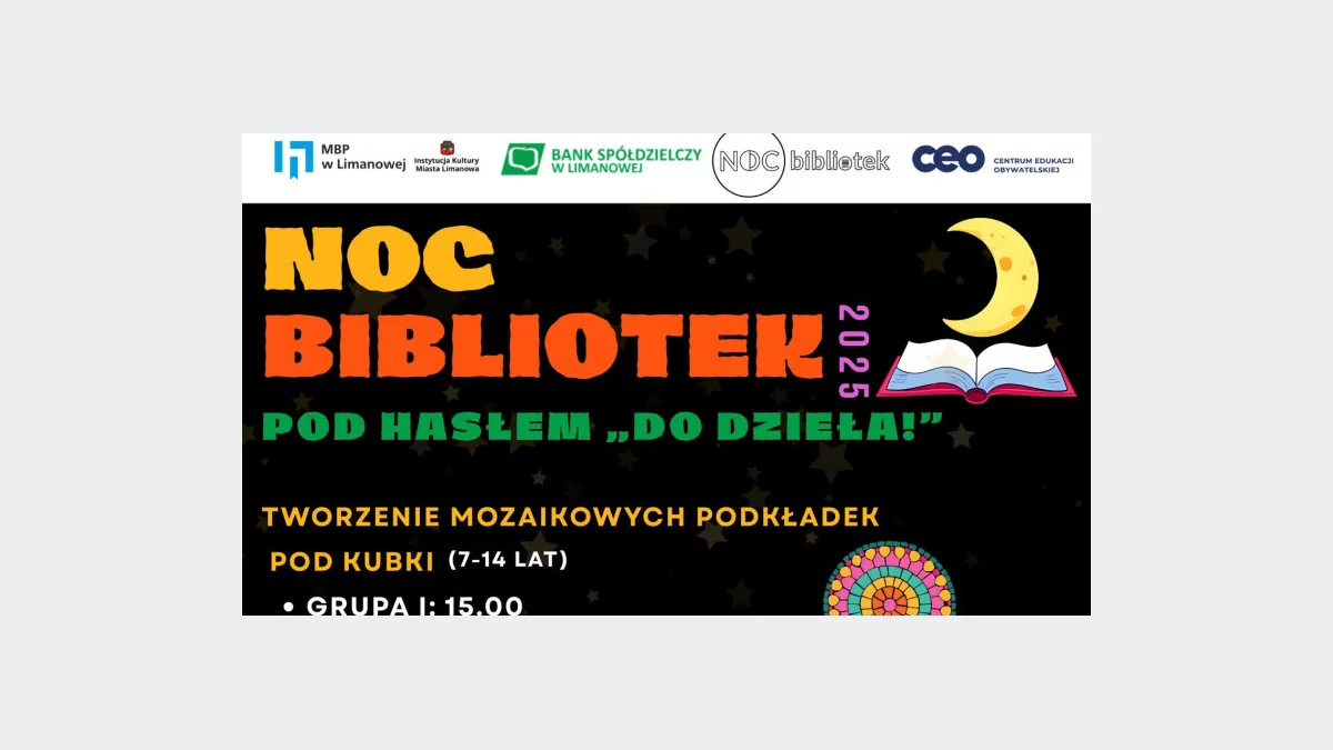 NOC BIBLIOTEK 2025 w Miejskiej Bibliotece Publicznej w Limanowej