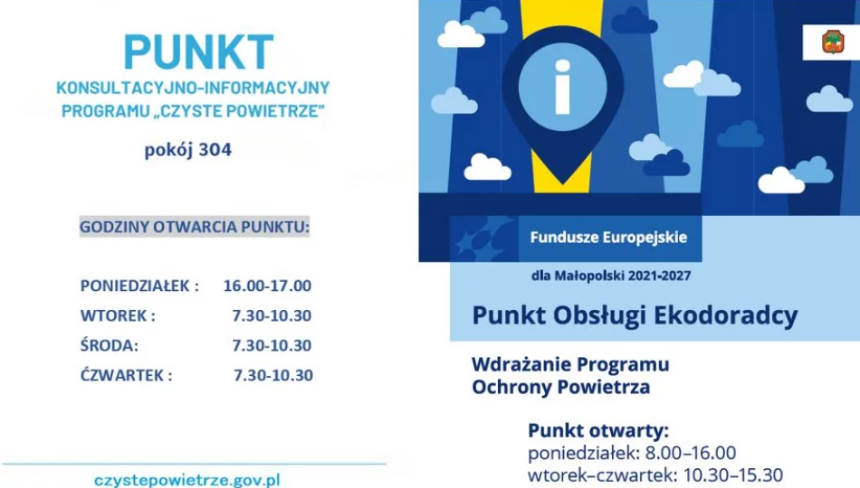 Informacja o funkcjonowaniu Punktów Konsultacyjnych – „Czyste Powietrze” oraz Punkt Obsługi Ekodoradcy - zdjęcie 1