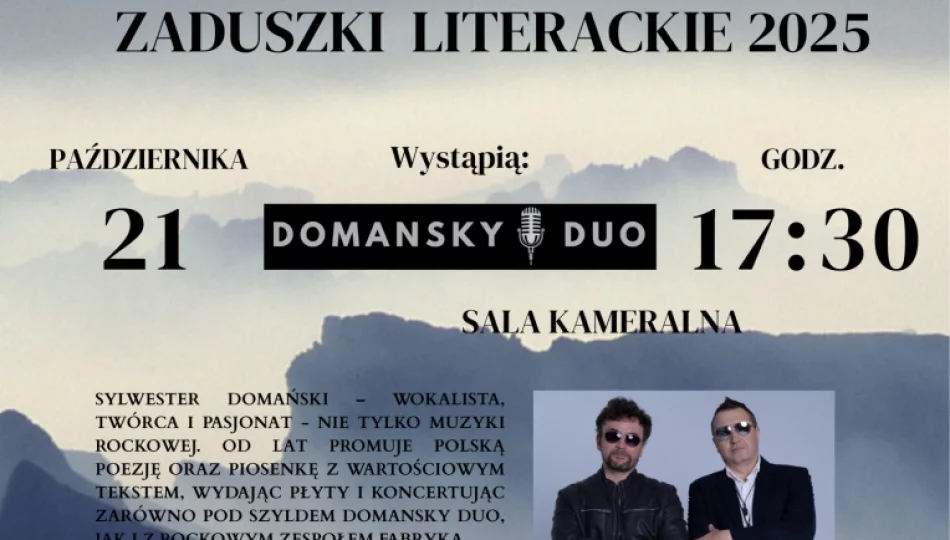 Zaduszki Literackie 2025 w Miejskiej Bibliotece Publicznej – muzyczno-poetyckie spotkanie z „Domansky Duo” - zdjęcie 1