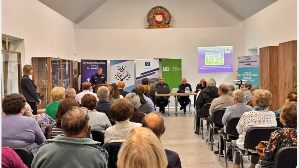 Debata o bezpieczeństwie seniorów w Dobrej/fot.: KPP Limanowa