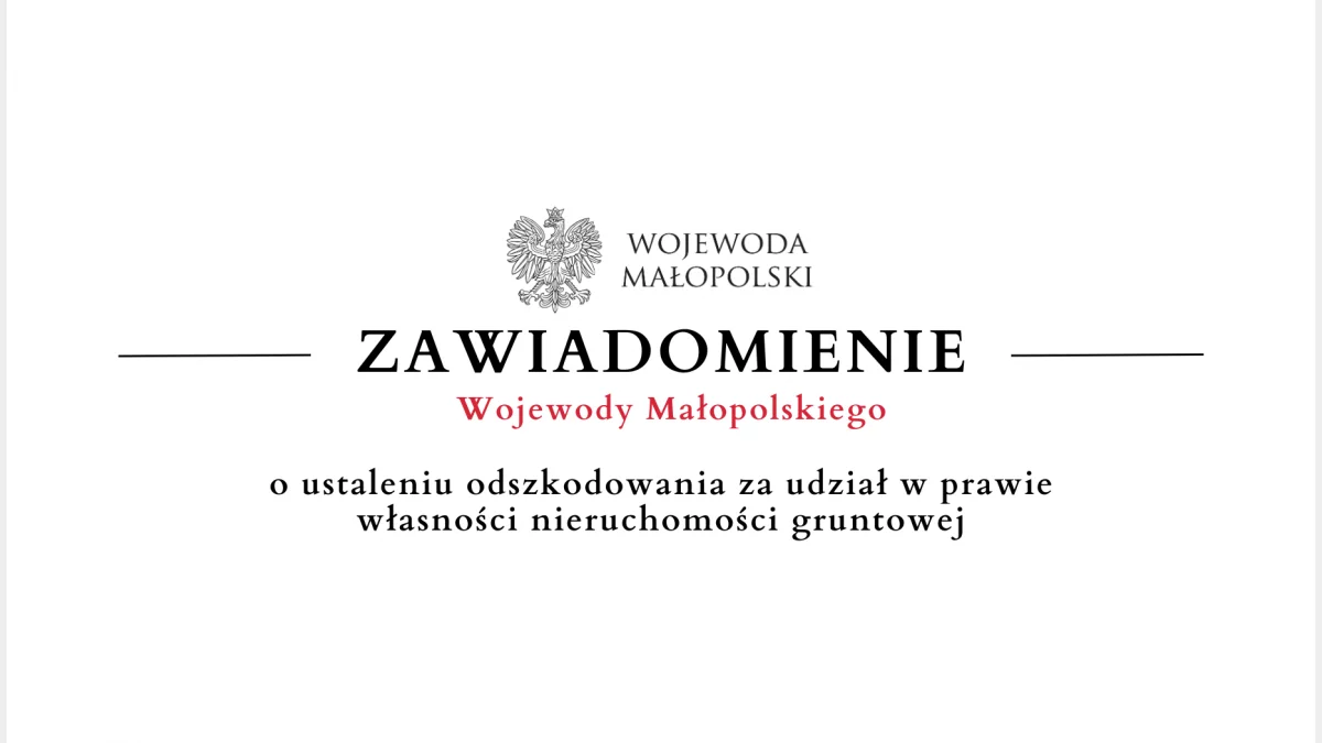 Zawiadomienie Wojewody Małopolskiego - 27.10