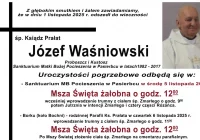 Znana data i miejsce pogrzebu ks. prałata Józef Waśniowskiego - zdjęcie główne