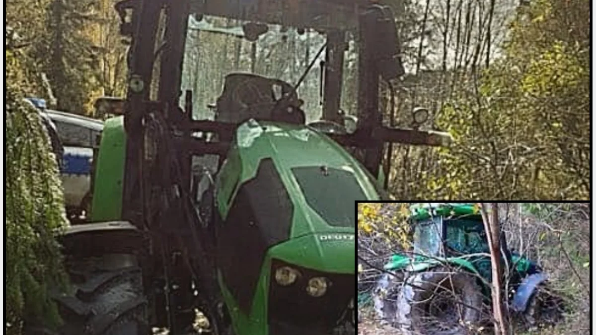 Skradziony ciągnik z powiatu limanowskiego odnaleziony w Ochotnicy Dolnej/fot.: KPP Nowy Targ