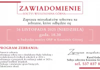 Zaproszenie na zebranie wiejskie w Łososinie Górnej dnia 16 listopada - zdjęcie główne