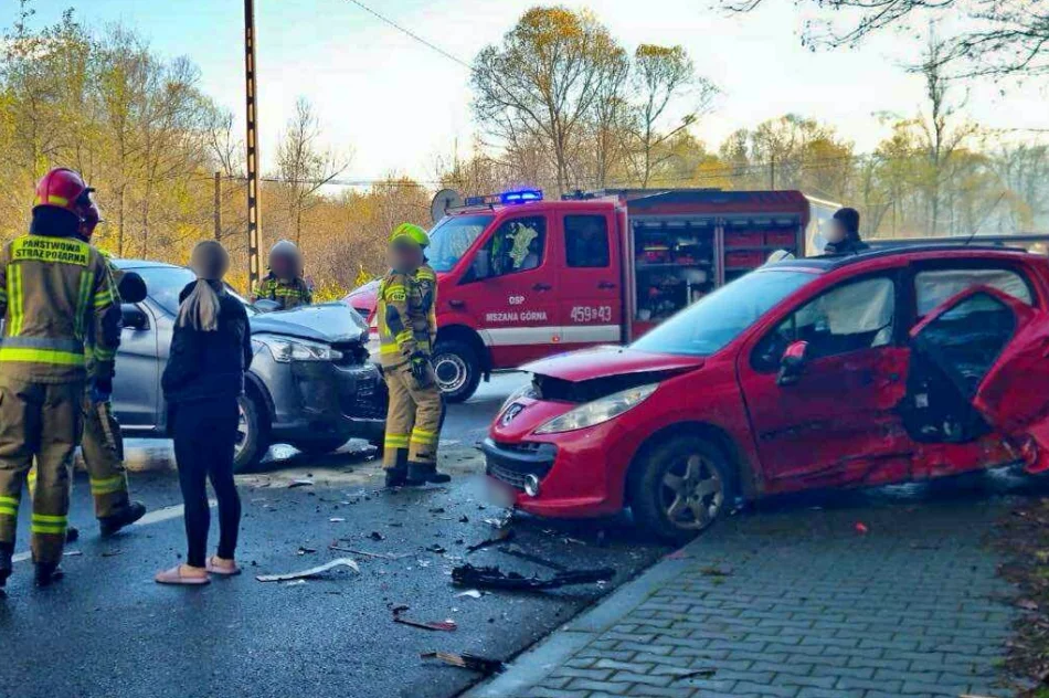 Zderzenie pojazdów na DW 968, jedna osoba ranna - zdjęcie 4
