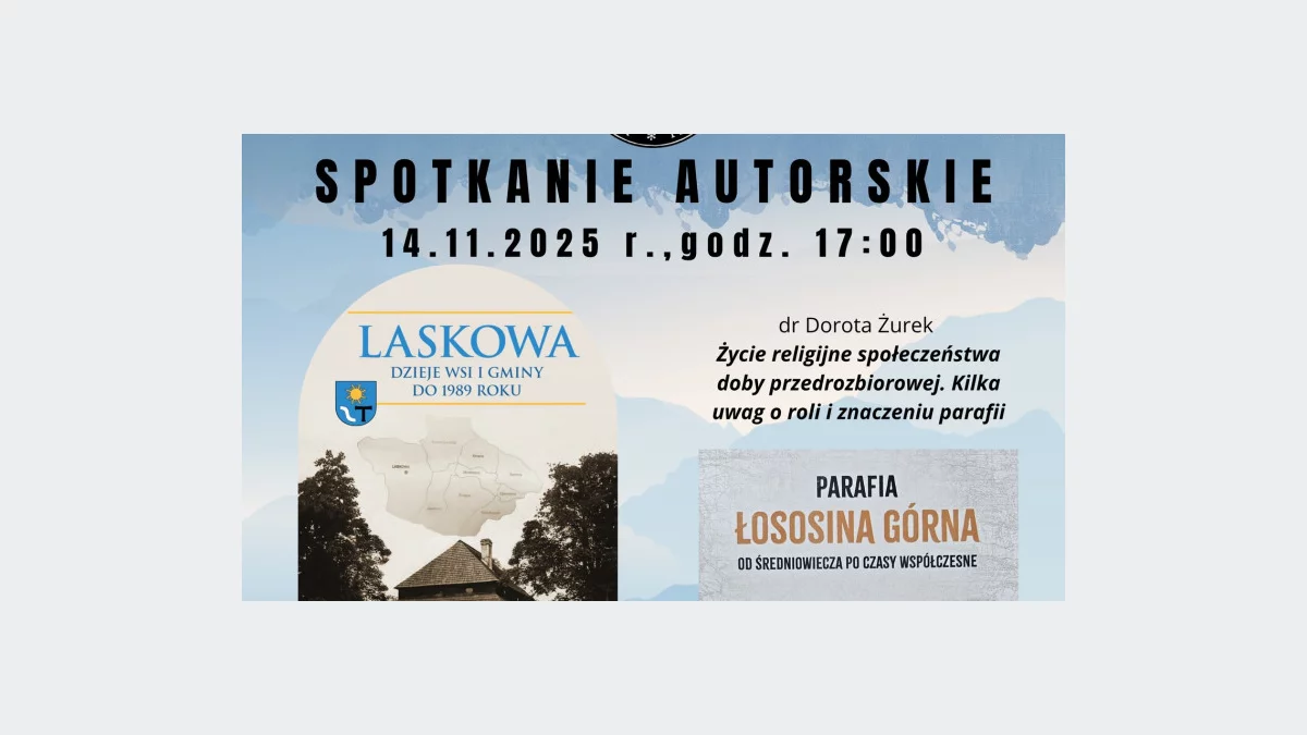 Zaproszenie na spotkanie autorskie w Muzeum Regionalnym Ziemi Limanowskiej