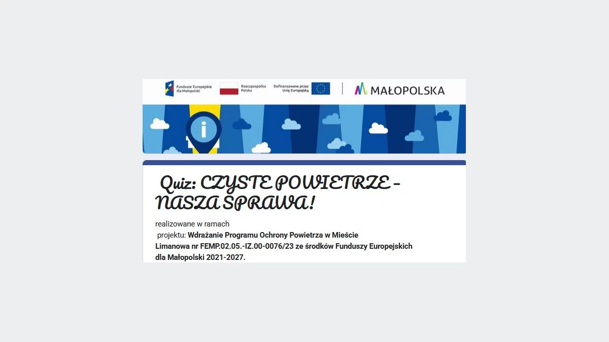 Quiz z nagrodami z okazji Dnia Czystego Powietrza!