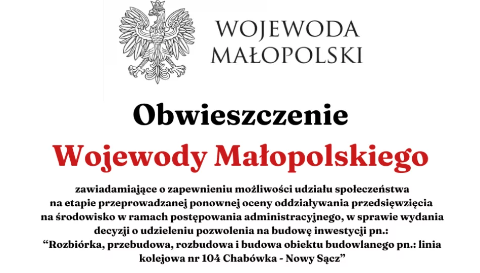 Obwieszczenie Wojewody Małopolskiego z dnia12.11.2025 r. - zdjęcie 1
