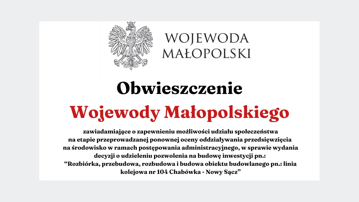 Obwieszczenie Wojewody Małopolskiego z dnia12.11.2025 r.