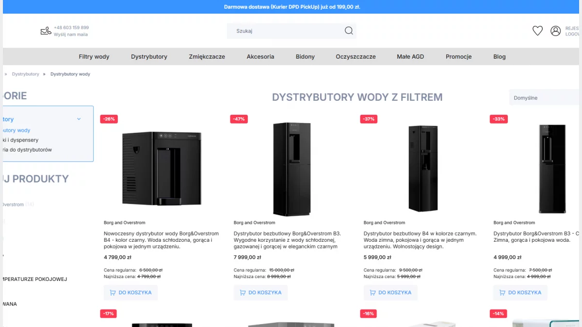 Dystrybutor wody z filtrem NajlepszyFiltr