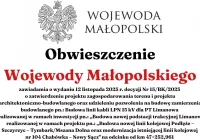 Obwieszczenie Wojewody Małopolskiego z dnia 14.11.2025 r. - zdjęcie główne