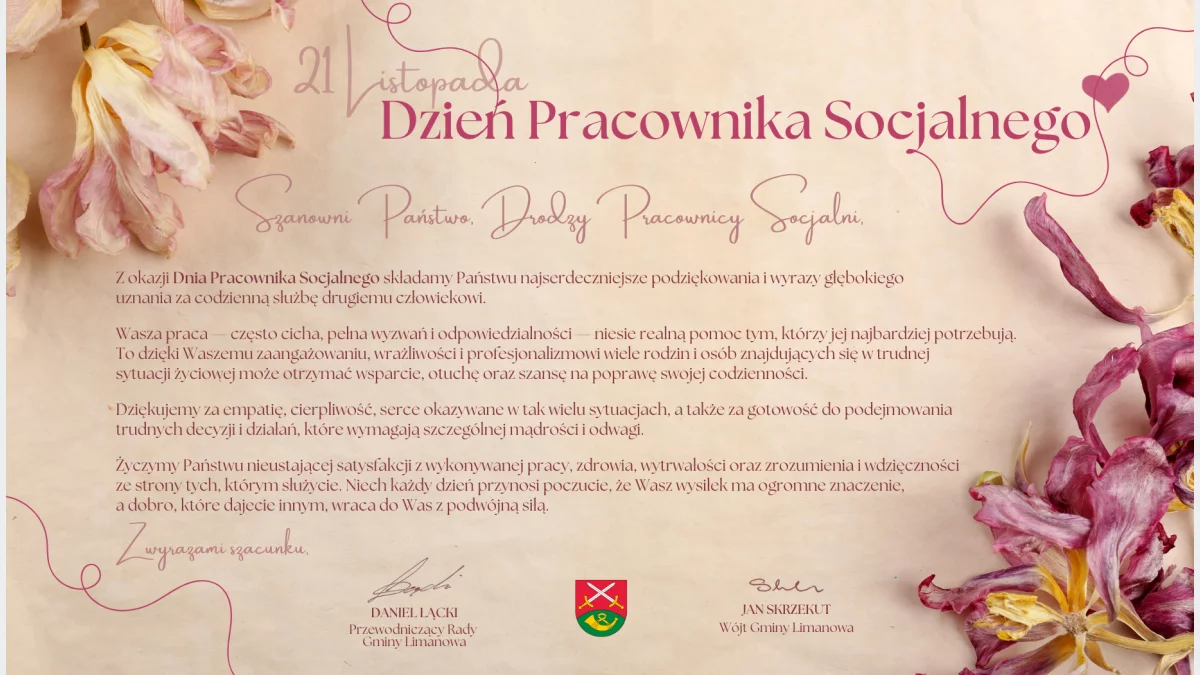 Życzenia z okazji Dnia Pracownika Socjalnego 2025