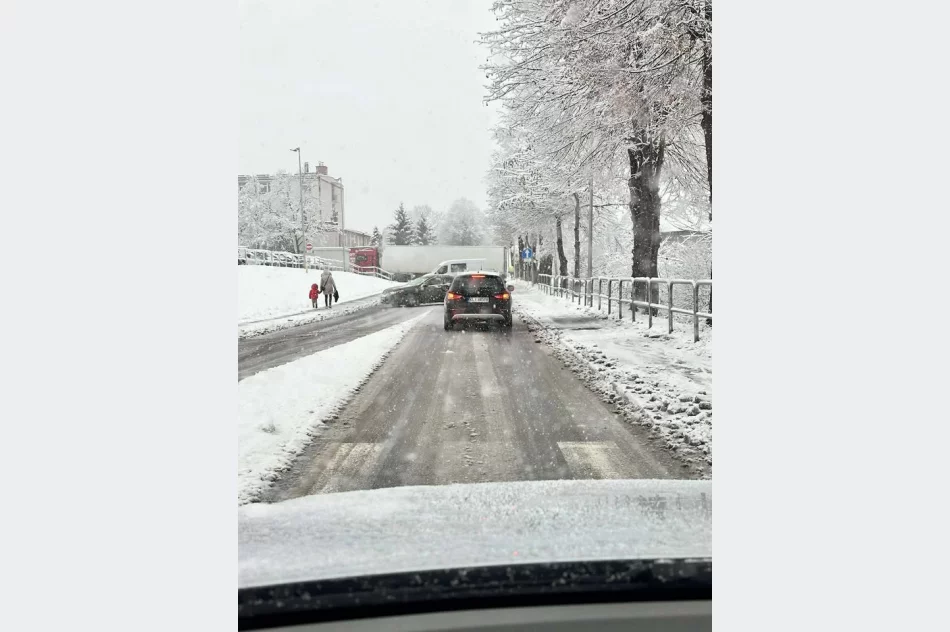 Opady śniegu w regionie. Samochody w rowach, ogromne korki - zdjęcie 3