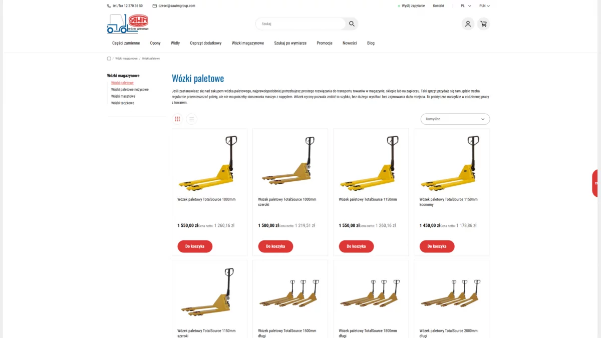 Wózki paletowe | Sklep SAWIM-GROUP