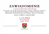 Zawiadomienie o posiedzeniu Komisji Rady Gminy Limanowa - 1.12 - zdjęcie główne