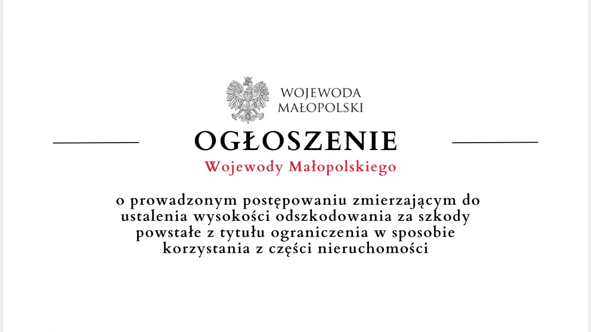 Ogłoszenie Wojewody Małopolskiego - 27.11
