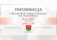 Informacja o IX sesji Rady Gminy Limanowa IX kadencji - zdjęcie główne