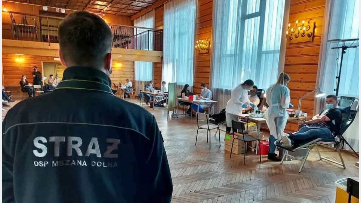 Strażacka zbiórka krwi/fot.: OSP Mszana Dolna